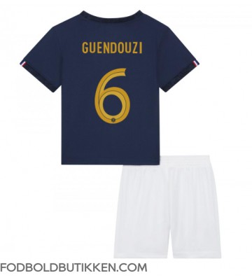 Frankrig Matteo Guendouzi #6 Hjemmebanetrøje Børn VM 2022 Kortærmet (+ Korte bukser)